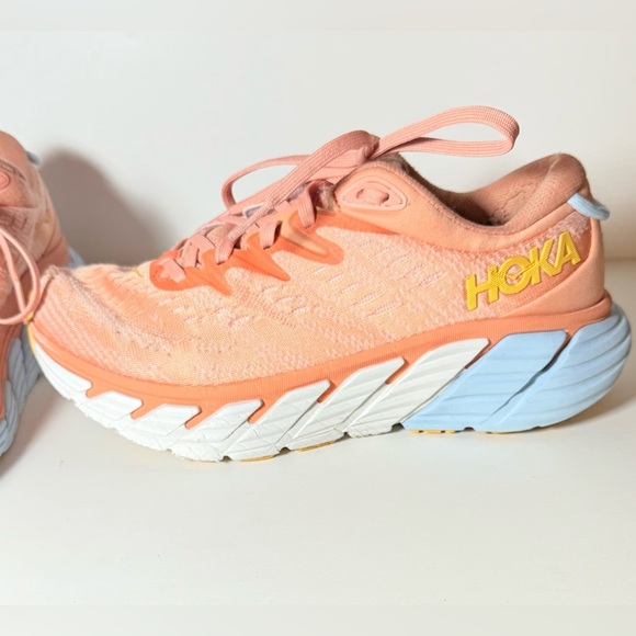 Hoka Gaviota 4 Women's Everyday Running Shoes Shell Coral / Peach Parfait 8.5 - Picture 6 of 12